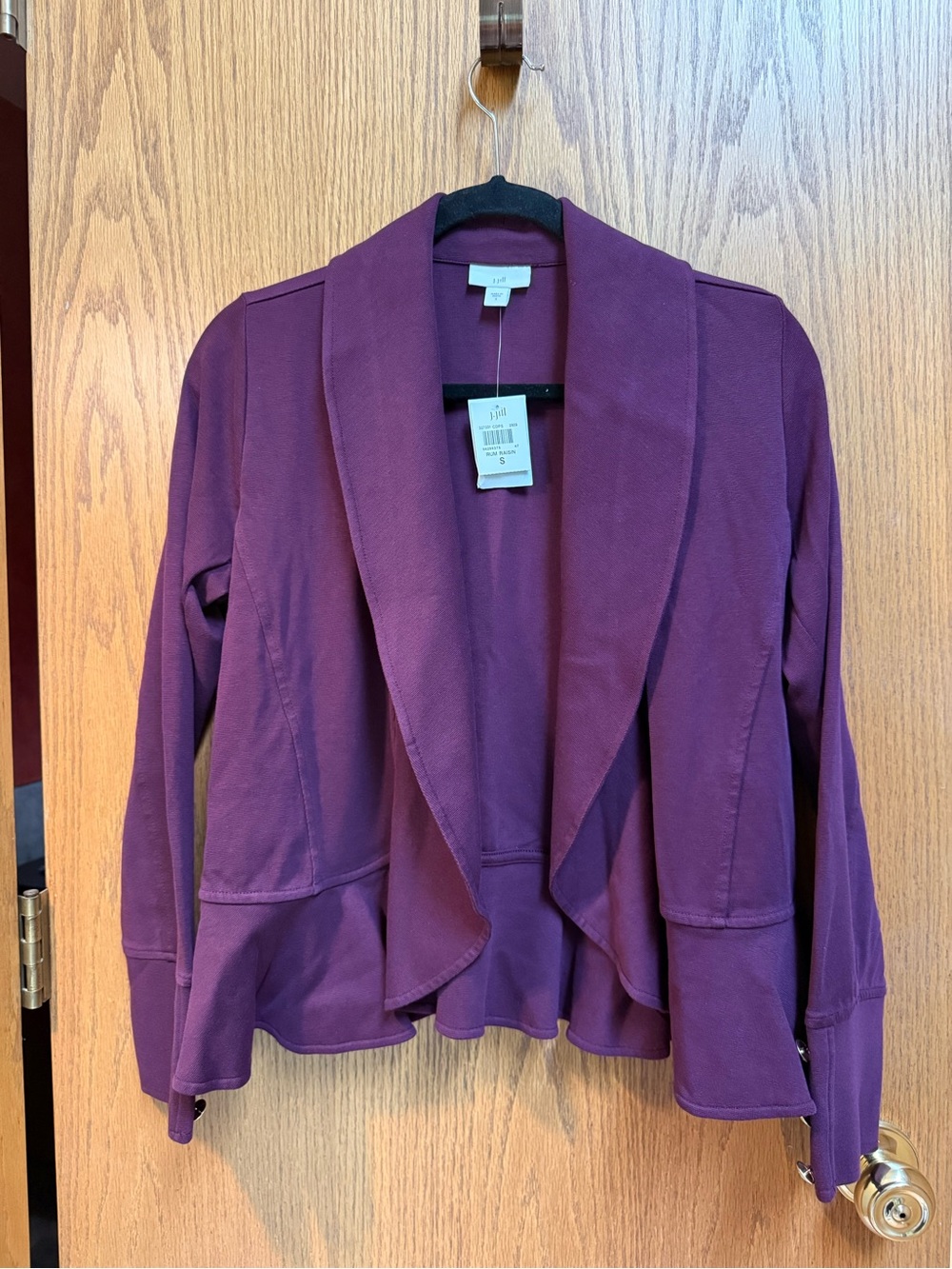 J. Jill Plum Open-Front Draped Jacket